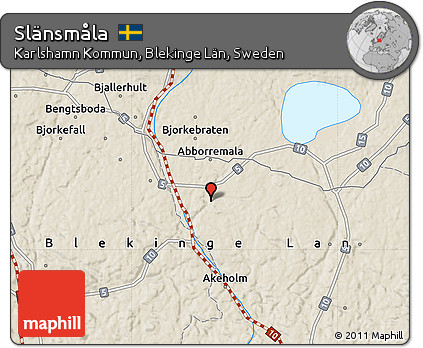 Shaded Relief Map of Slänsmåla