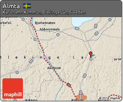 Shaded Relief Map of Älmta