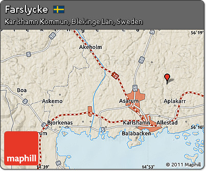 Shaded Relief Map of Farslycke