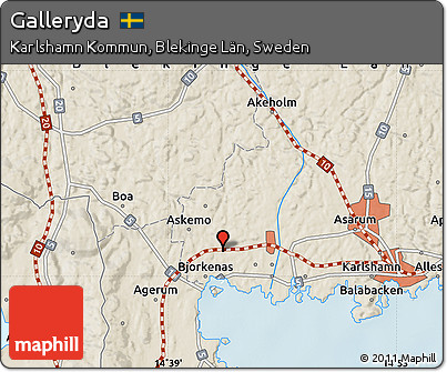 Shaded Relief Map of Galleryda