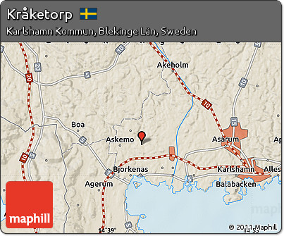 Shaded Relief Map of Kråketorp