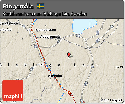 Shaded Relief Map of Ringamåla