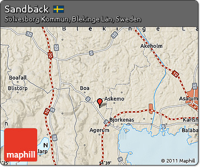 Shaded Relief Map of Sandbäck