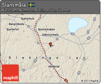 Shaded Relief Map of Slänsmåla