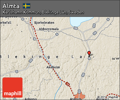 Shaded Relief Map of Älmta