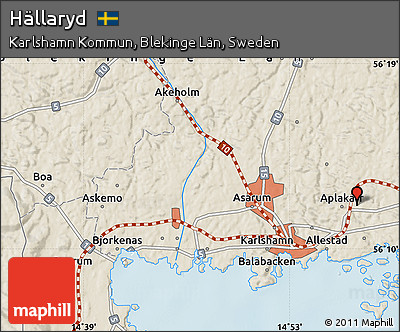 Shaded Relief Map of Hällaryd