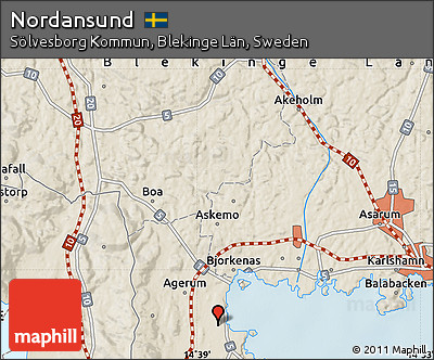 Shaded Relief Map of Nordansund
