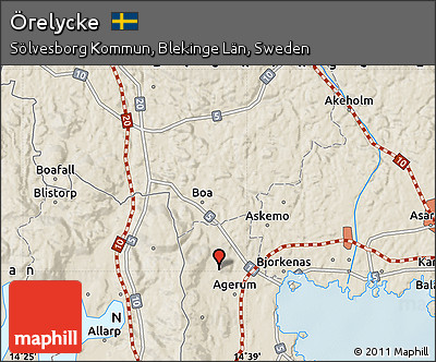 Shaded Relief Map of Örelycke