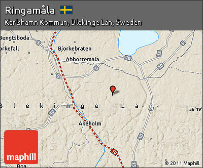 Shaded Relief Map of Ringamåla