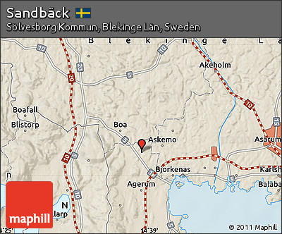 Shaded Relief Map of Sandbäck