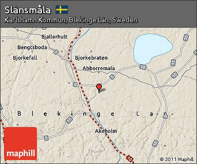Shaded Relief Map of Slänsmåla