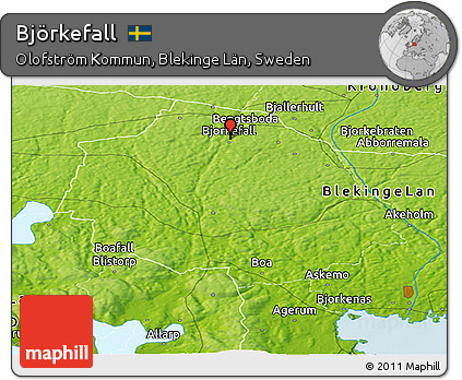 Physical Panoramic Map of Björkefall