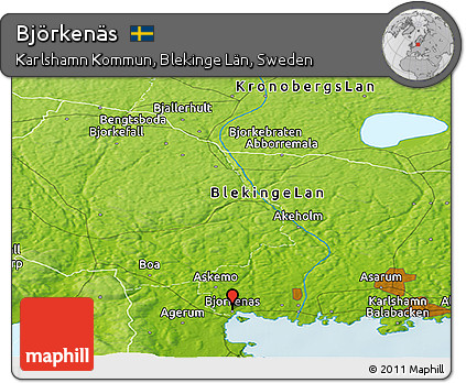 Physical Panoramic Map of Björkenäs