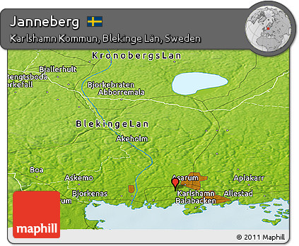 Physical Panoramic Map of Janneberg