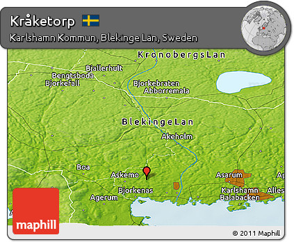 Physical Panoramic Map of Kråketorp