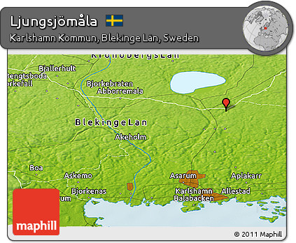 Physical Panoramic Map of Ljungsjömåla