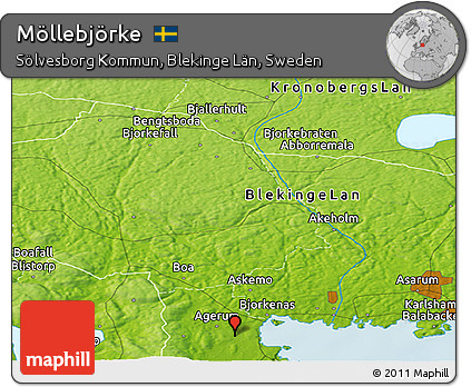Physical Panoramic Map of Möllebjörke