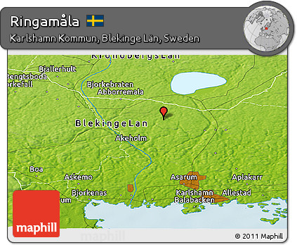 Physical Panoramic Map of Ringamåla