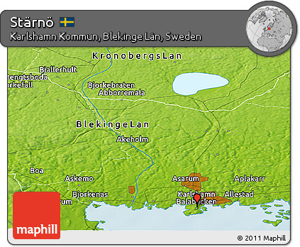 Physical Panoramic Map of Stärnö