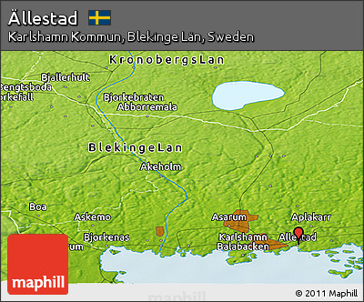 Physical Panoramic Map of Ällestad