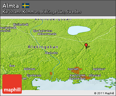 Physical Panoramic Map of Älmta