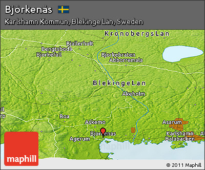 Physical Panoramic Map of Björkenäs