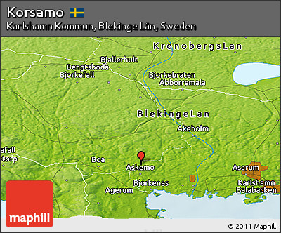 Physical Panoramic Map of Korsamo