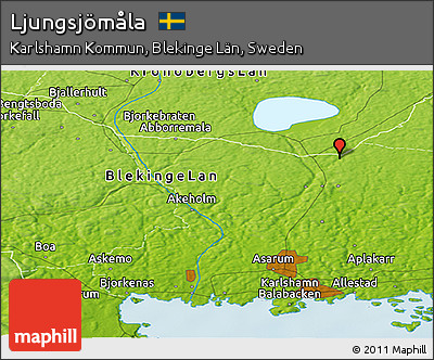 Physical Panoramic Map of Ljungsjömåla