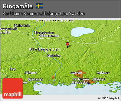 Physical Panoramic Map of Ringamåla