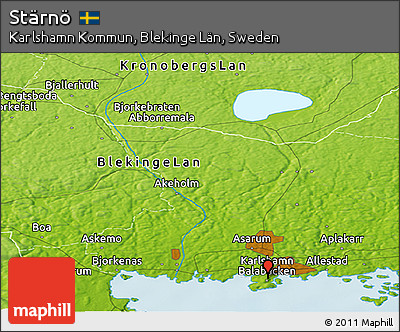 Physical Panoramic Map of Stärnö