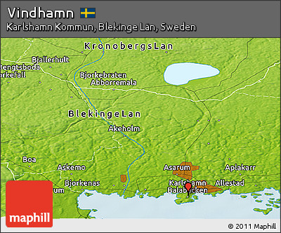 Physical Panoramic Map of Vindhamn