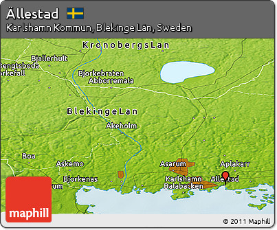 Physical Panoramic Map of Ällestad