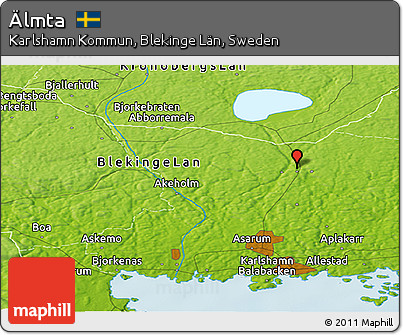 Physical Panoramic Map of Älmta