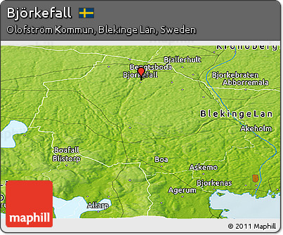 Physical Panoramic Map of Björkefall
