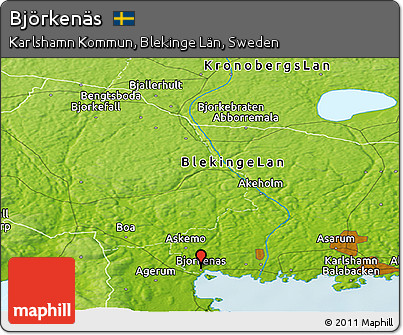 Physical Panoramic Map of Björkenäs