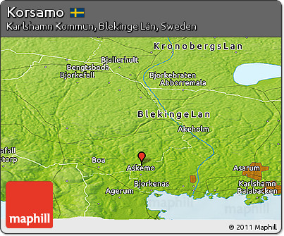 Physical Panoramic Map of Korsamo