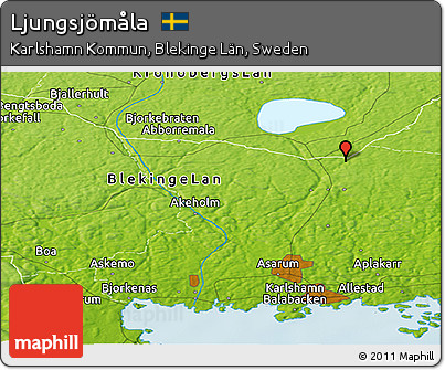 Physical Panoramic Map of Ljungsjömåla