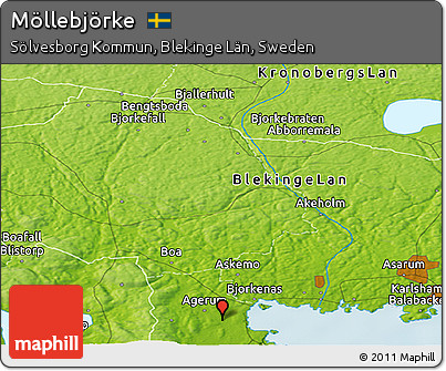 Physical Panoramic Map of Möllebjörke