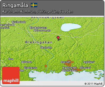 Physical Panoramic Map of Ringamåla
