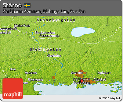 Physical Panoramic Map of Stärnö