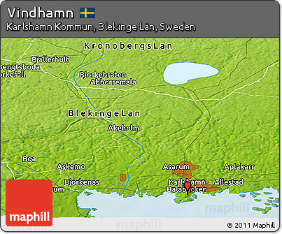 Physical Panoramic Map of Vindhamn