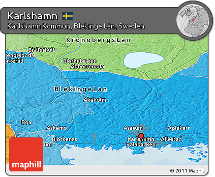 Political Panoramic Map of Karlshamn