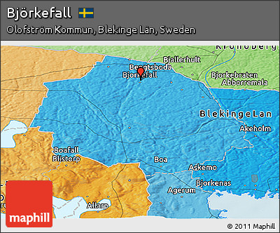 Political Panoramic Map of Björkefall