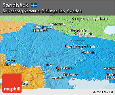 Political Panoramic Map of Sandbäck