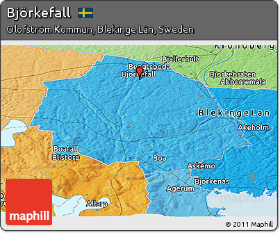 Political Panoramic Map of Björkefall