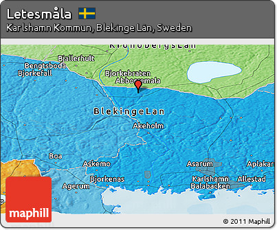 Political Panoramic Map of Letesmåla