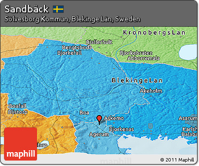 Political Panoramic Map of Sandbäck