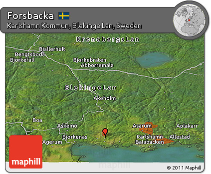 Satellite Panoramic Map of Forsbacka