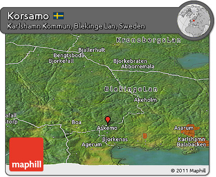 Satellite Panoramic Map of Korsamo