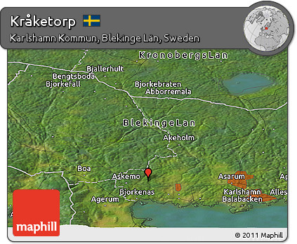 Satellite Panoramic Map of Kråketorp